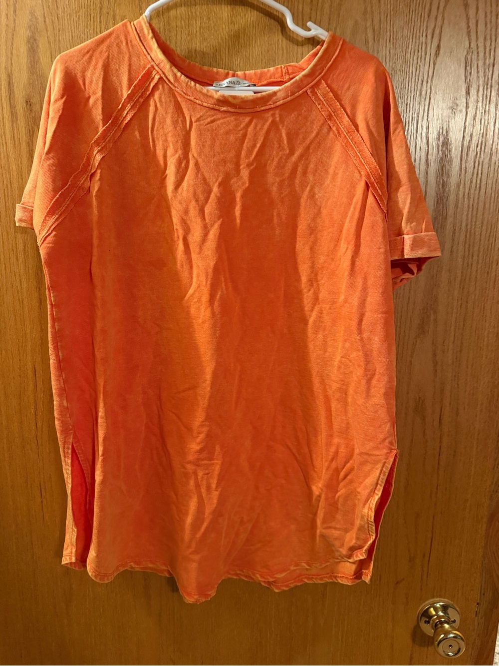 Zenana Outfitters Orange Tie-Dye Crew Tee
